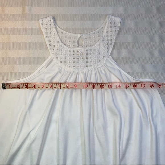 Kate Spade Dream a Little Dream Sz M Knit Cotton Blend Halter Dress Lace Trim - Picture 4 of 10